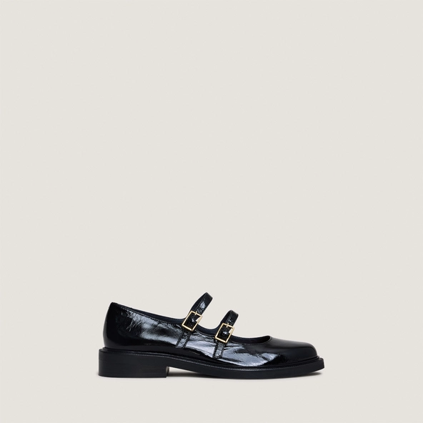 DREAMY — Ballerines à doubles brides en cuir brillant, Noir